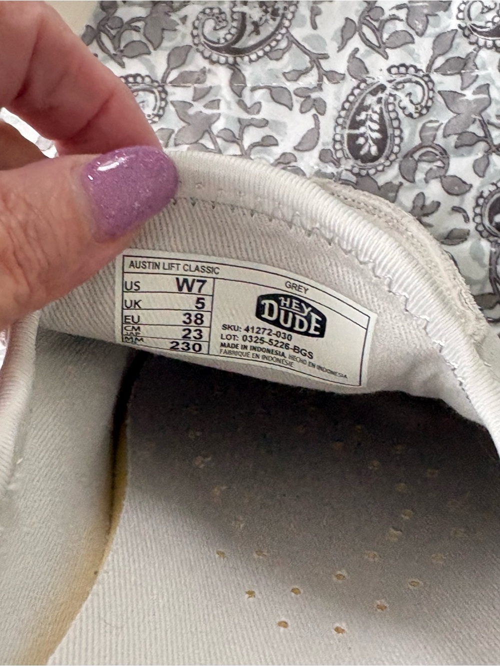 Hey Dude Women's Slip-On Mules in Light Gray Suede - Picture 6 of 6